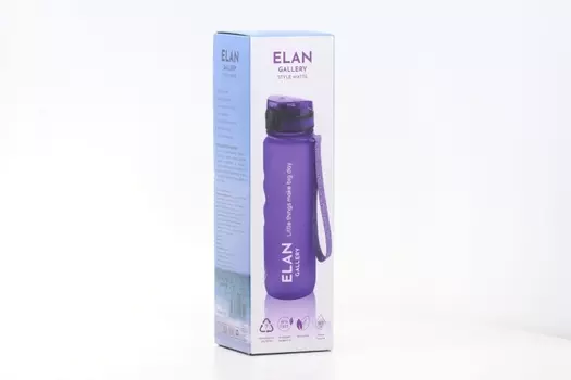 Бутылка д/воды Elan Gallery 6,5х6,5х23 см Style Matte с углублениями д/пальцев лаванда 500 мл
