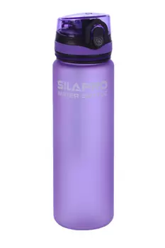Бутылка д/воды SILAPRO спортивная с поильником 23x6 см силикон фиолетовый (088-017) 600 мл