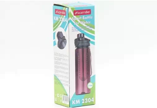 Бутылка Kamille д/воды спорт из пласт тритан КМ-2304 770 мл, сер/зел/роз/тем син/борд