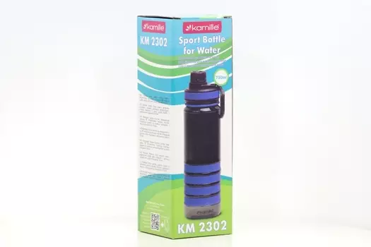 Бутылка Kamille д/воды спортивная из пластика тритан черно-синий 750 мл