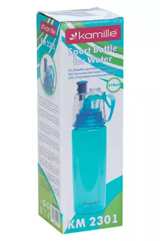 Бутылка спортивная д/воды KAMILLE из пластика тритан с пульверизатором зеленая 570 мл