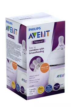 Бутылочка Авент пластик/силик соска (0+), 125 мл, (SCF030/17)