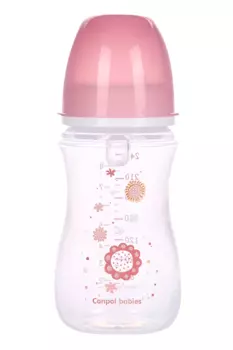 Бутылочка Canpol PP EasyStart Newborn baby с шир горл антиколик розовая (с 3 мес), 240 мл