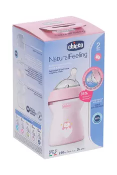 Бутылочка Chicco Natural Feeling силик соска с флексорами роз (с 2 мес), 250 мл