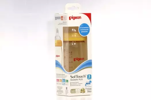 Бутылочка Pigeon Перистальтик Плюс софтач, 240 мл