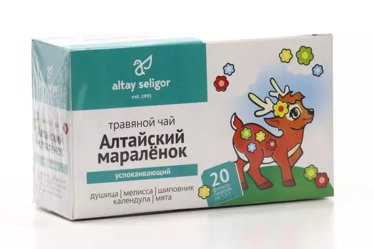 Чай Алтайский мараленок травяной/успокаивающий 1,5 г, 20 шт, фильтр-пакет