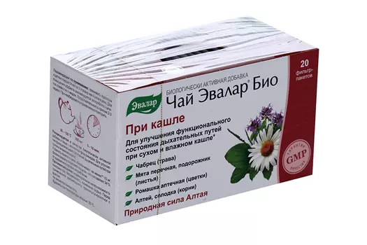 Чай Эвалар Био при кашле, 1,2 г, 20 шт