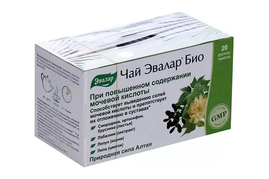 Чай Эвалар Био при повышенном содерж мочевой к-ты, 1,5 г, 20 шт