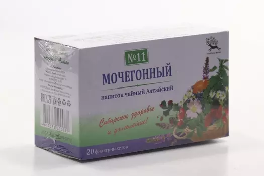 Чайный напиток Алтайский №11 Мочегонный, 1,5 г, 20 шт, фильтр-пакет