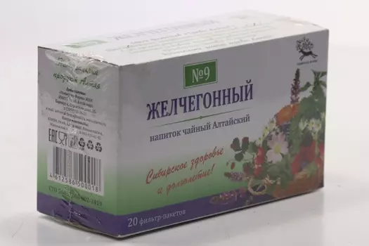 Чайный напиток Алтайский №9 Желчегонный 1,5 г, 20 шт, фильтр-пакет