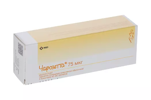 Чарозетта 75 мкг, 84 шт, таблетки покрытые пленочной оболочкой