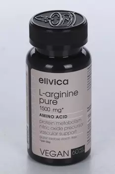 Чистый аргинин Elivica L-Arginine Pure, 60 шт, капсулы