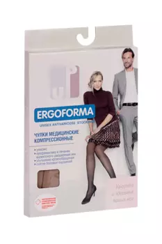 Чулки ERGOFORMA 2 класс компр откр носок унисекс шир резин телесн р 2, (EU 226)