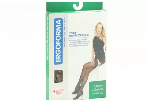 Чулки Ergoforma антиварикоз 2 класс компрес 23-32 мм рт ст р 5, бронза (221)