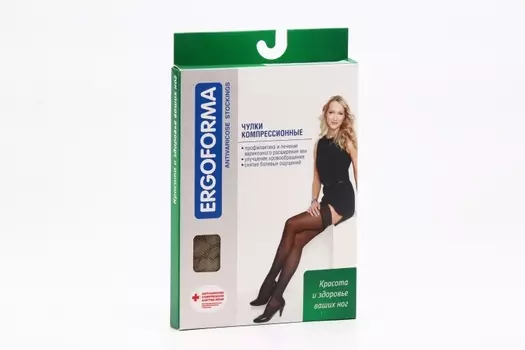 Чулки Ergoforma антиварикозн 1 класс компрессии 18-21 мм рт ст р 3, телесн