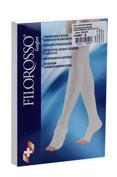 Чулки FILOROSSO компрессионные госпитальные 50 den 1 класс белый р.4