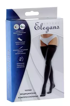 Чулки Элеганс мед лечебно-профилакт класс компр 1 M серые