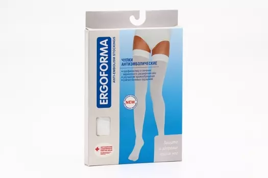 Чулки Эргоформа антиэмболич класс 2 р 4, белый