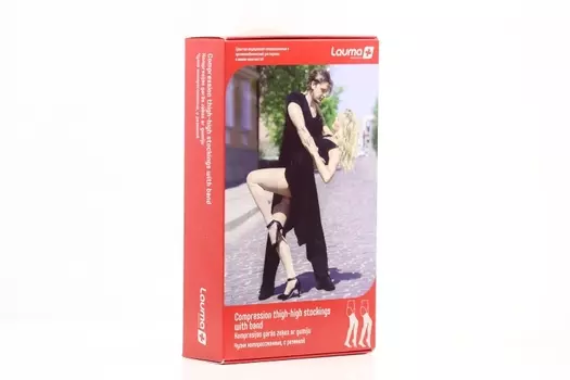 Чулки Лаума Медикал мед компресс с хлопком/резинкой 2 кл б/мыска р 3D, пара натуральный