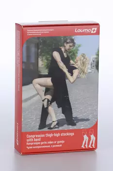 Чулки Лаума Медикал мед компресс с мыском/резинкой 2 класс р 3K, пара натуральный