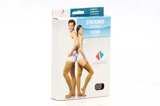 Чулки Тонус эласт компрес профилакт рост 1 р 2, черн