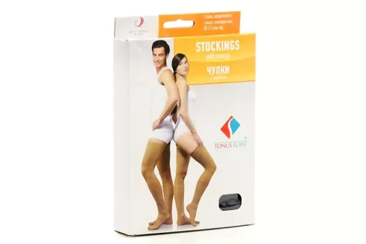 Чулки Тонус эласт мед компресс рост 1 класс компр 1 р 4, черн