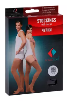 Чулки Tonus Elast 0402 LUX 2 класс компрессии рост 2 черн р 3