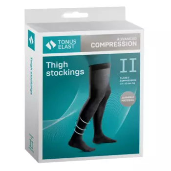 Чулки Tonus Elast 0402 LUX 2 класс компрессии рост 2 черн р 5