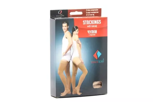 Чулки Тонус Эласт Люкс лечеб-проф 2 кл компр рост 1 карамель р 5, пара