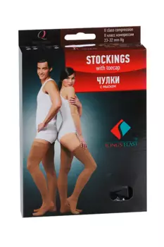 Чулки Тонус Эласт Люкс лечеб-профилакт 2 класс компрессии рост 1 черный р 2, пара