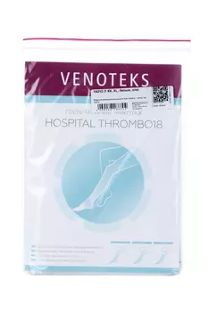 Чулки VENOTEKS 1 кк компрессионные д/операций/родов д/широкого бедра белый р XL, пара