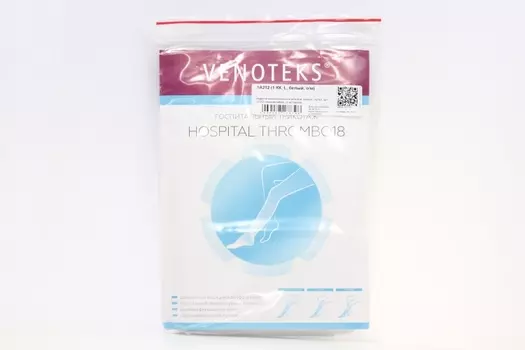 Чулки VENOTEKS 1 кк компрессионные д/операций/родов д/широкого бедра белый р L, пара