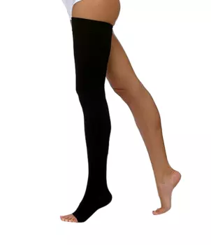 Чулок Центр Компресс до бедра класс компресс 1 с откр мыском черные р 3
