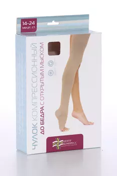 Чулок компресс до бедра класс-2 р 3, с открытым мыском