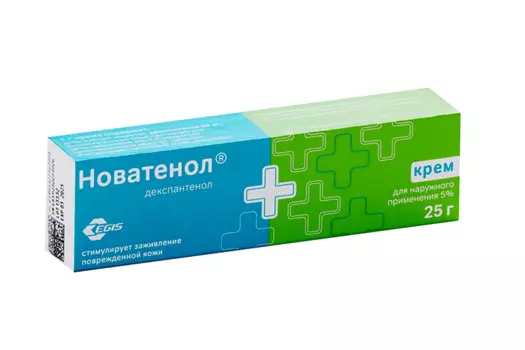 Д-Пантенол Новатенол 5%, 25 г, крем для наружного применения
