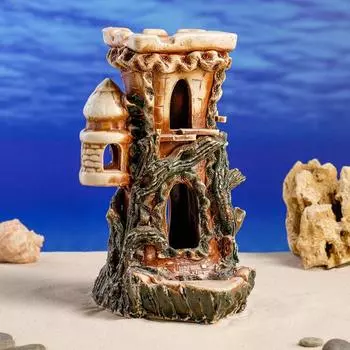 Декорация д/аквариума Башня большая 14 х 18 х 24 см микс