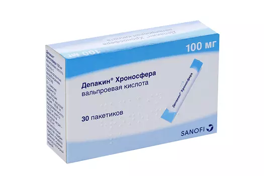 Депакин Хроносфера 100 мг, 30 шт, гранулы пролонгированного действия для приема внутрь