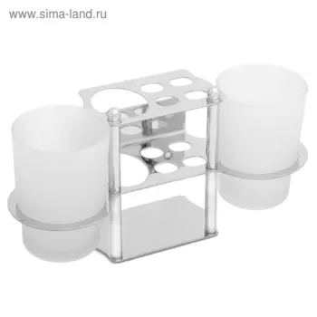 Держатель д/зубных щеток настенный Accoona A103 2 стакана стекло цвет хром