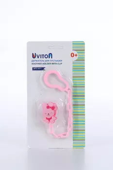Держатель Uviton д/пустышки Кролик (с 0 мес), розовый