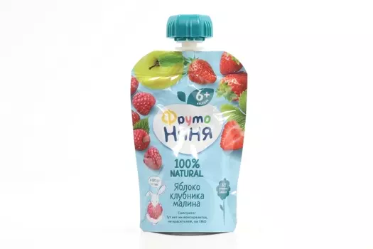 Десерт Фрутоняня яблоко/клубника/малина (с 6 мес), 90 г, 12 шт