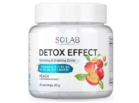 Детокс Слим Эффект с экстр лимонника Solab, 80 г, порошок со вкусом персика