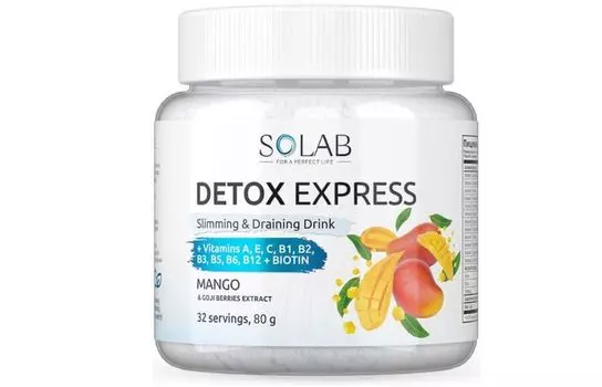 Детокс Слим Эффект с экстр ягод годжи Solab, 80 г, порошок со вкусом манго