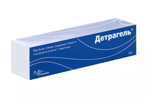 Детрагель 100 МЕ/г+10 мг/г+10 мг/г, 80 г, гель для наружного применения