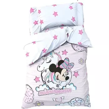 Детское постельное бельё 1,5 сп "Minnie Mouse" с единорогом, 1 шт, поплин