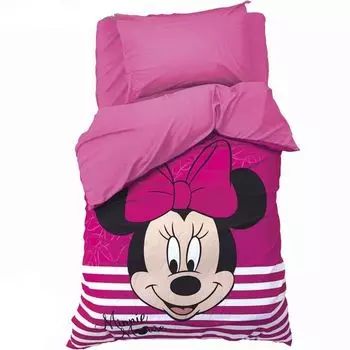Детское постельное бельё 1,5 сп "Минни Маус" 143х215 см, 1 шт., поплин 125 г/м2