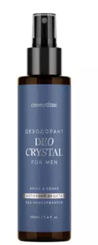 Дезодорант мужской COSMETIME спрей минеральный Кедр и Специи, 100 мл