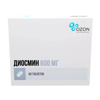 Диосмин 600 мг, 60 шт, таблетки покрытые пленочной оболочкой