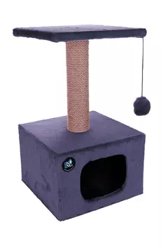 Дом-когтеточка ZooKing д/кошек 34х34х60 см серый