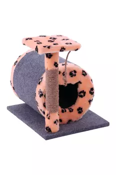 Домик-когтеточка Чистый котик №19 Б бочонок на площадке 40х50х50 см