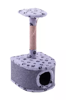 Домик-когтеточка Чистый котик №22 полукруглой формы со съемным ковриком на ножках 41х37х71 см